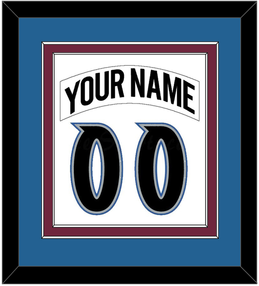 Colorado Nameplate & Number (Back) Combined - Home White (1999-2001) - Signature Tier 3