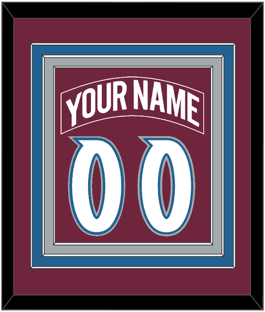 Colorado Nameplate & Number (Back) Combined - Road Burgundy (1999-2001) - Premier Tier 2