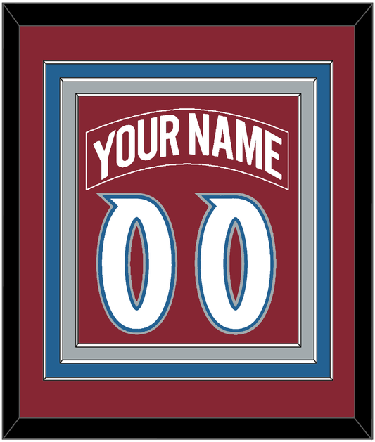 Colorado Nameplate & Number (Back) Combined - Road Burgundy (1995-1996) - Premier Tier 2