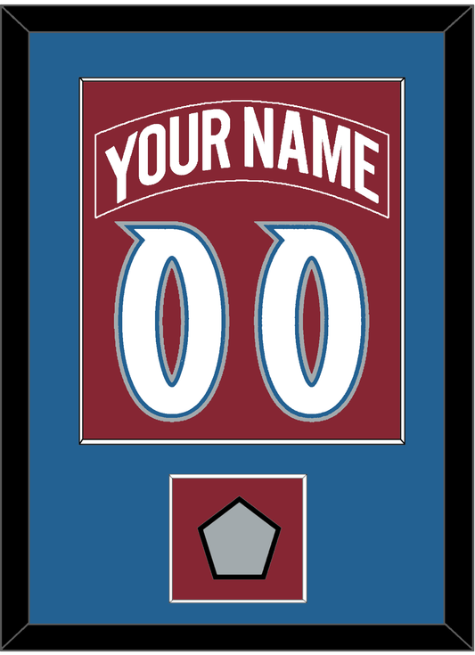 Colorado Nameplate & Number (Back) Combined, With Stanley Cup Finals Patch - Road Burgundy (1995-1996) - Essential Tier 2