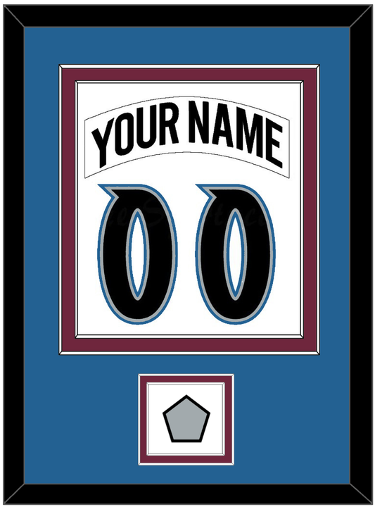 Colorado Nameplate & Number (Back) Combined, With Stanley Cup Finals Patch - Home White (1999-2001) - Signature Tier 3