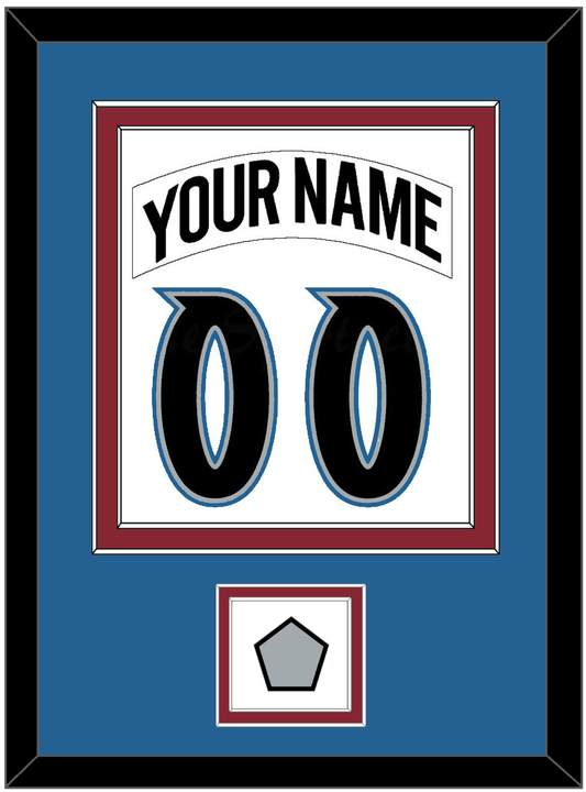 Colorado Nameplate & Number (Back) Combined, With Stanley Cup Finals Patch - Home White (1995-1996) - Signature Tier 3