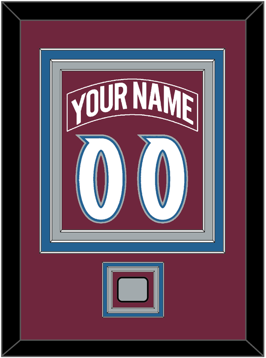 Colorado Nameplate & Number (Back) Combined, With Stanley Cup Champions Patch - Road Burgundy (1999-2001) - Premier Tier 2