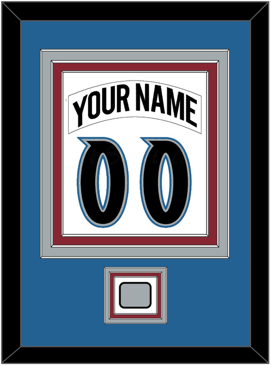 Colorado Nameplate & Number (Back) Combined, With Stanley Cup Finals Patch - Home White (1995-1996) - Premier Tier 3