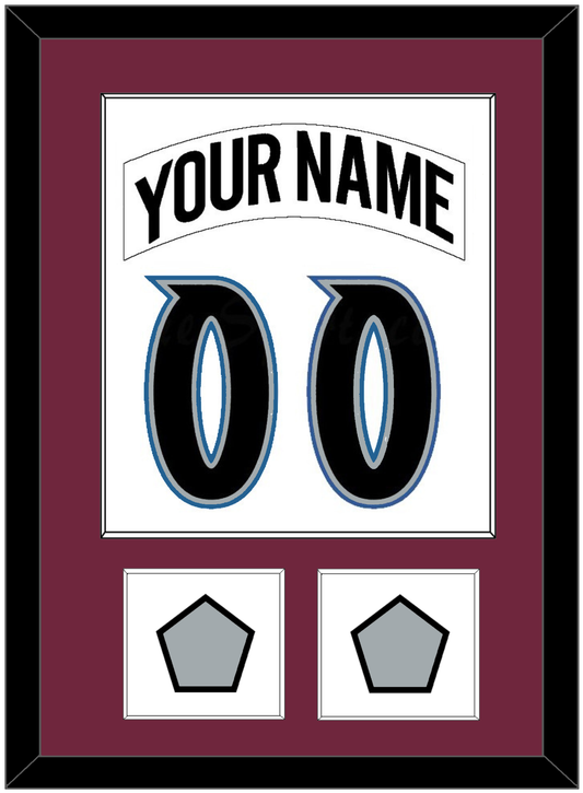 Colorado Nameplate & Number (Back) Combined, With 2 Stanley Cup Finals Patches - Home White (1999-2001) - Essential Tier 1