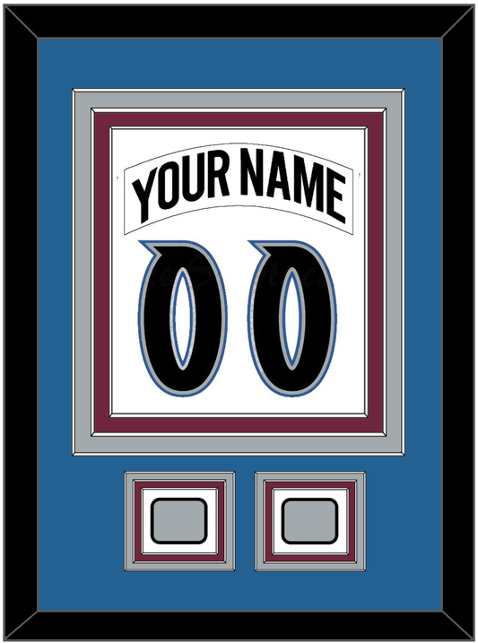 Colorado Nameplate & Number (Back) Combined, With 2 Stanley Cup Finals Patches - Home White (1999-2001) - Premier Tier 3