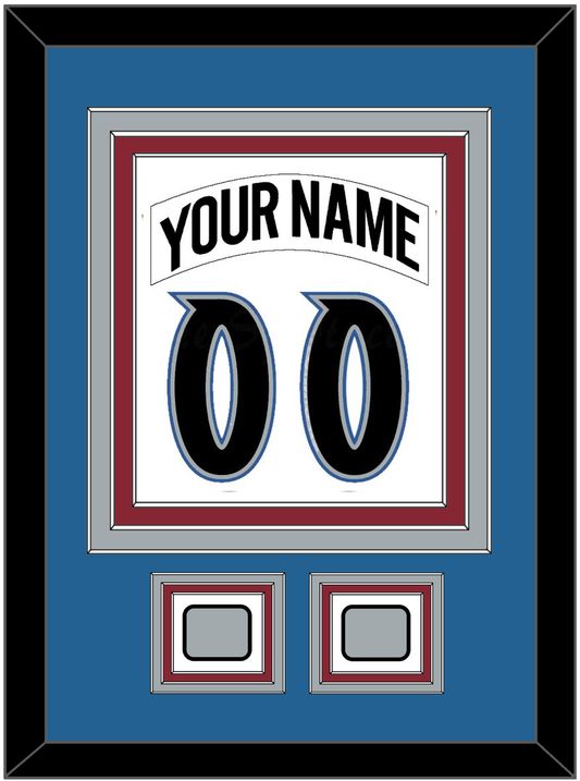 Colorado Nameplate & Number (Back) Combined, With 2 Stanley Cup Finals Patches - Home White (1995-1996) - Premier Tier 3