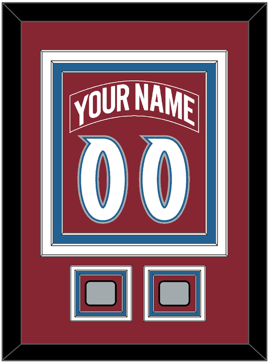 Colorado Nameplate & Number (Back) Combined, With 2 Stanley Cup Finals Patches - Road Burgundy (1995-1996) - Premier Tier 3