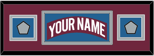 Colorado Nameplate & 2 Stanley Cup Finals Patches - Road Burgundy (1999-2001) - Signature Tier 5