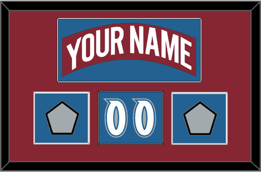 Colorado Nameplate, Number (Shoulder) & 2 Stanley Cup Finals Patches - Road Burgundy (1995-1996) - Essential Tier 1