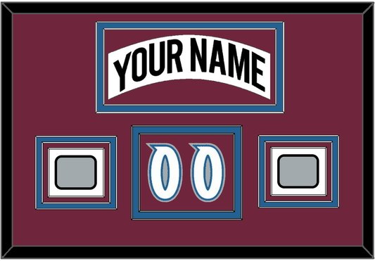 Colorado Nameplate, Number (Shoulder) & 2 Stanley Cup Finals Patches - Home White (1999-2001) - Premier Tier 2