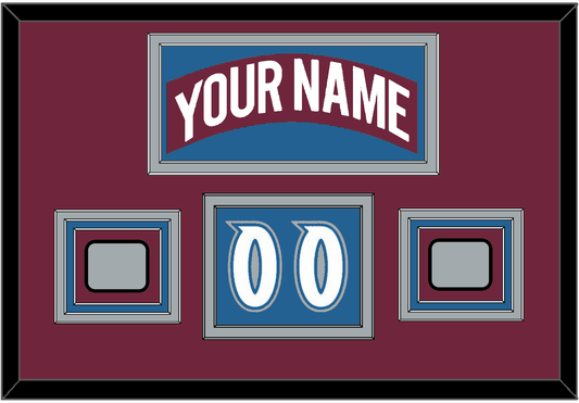 Colorado Nameplate, Number (Shoulder) & 2 Stanley Cup Finals Patches - Road Burgundy (1999-2001) - Premier Tier 2