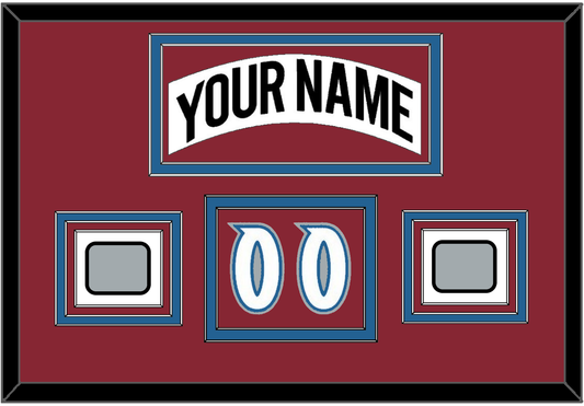 Colorado Nameplate, Number (Shoulder) & 2 Stanley Cup Finals Patches - Home White (1995-1996) - Premier Tier 2