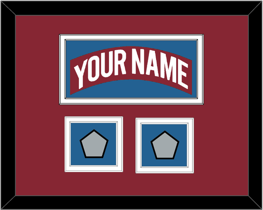Colorado Nameplate & 2 Stanley Cup Finals Patches - Road Burgundy (1995-1996) - Signature Tier 3