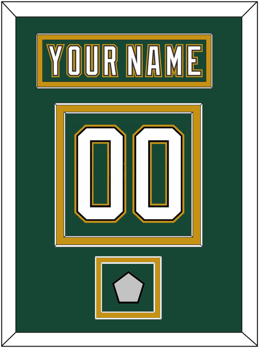 Dallas Nameplate & Number (Back) With Stanley Cup Champions Patch - Alternate Green (1997-1999) - Signature Tier 4