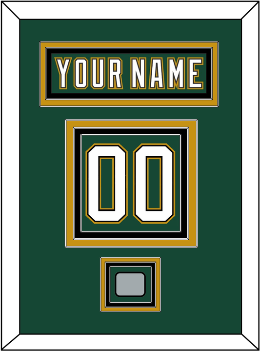 Dallas Nameplate & Number (Back) With Stanley Cup Finals Patch - Alternate Green (1997-1999) - Premier Tier 2