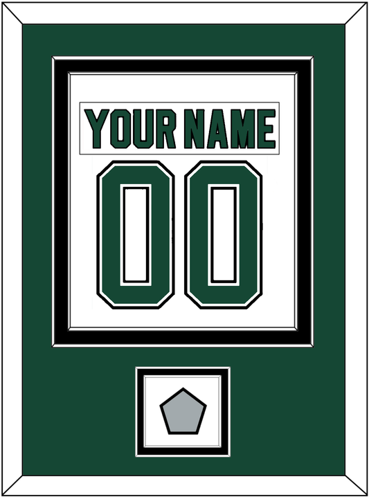 Dallas Nameplate & Number (Back) Combined With Stanley Cup Finals Patch - Home White (1994-1999) - Signature Tier 2