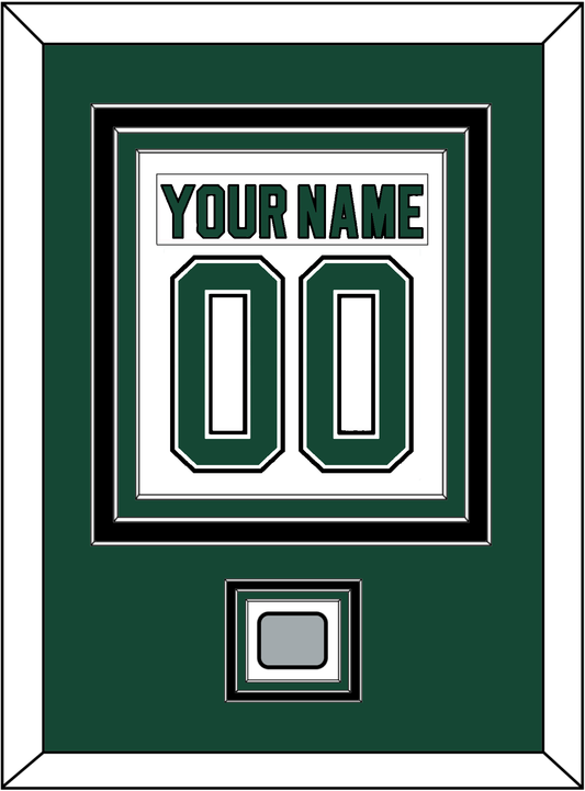 Dallas Nameplate & Number (Back) Combined With Stanley Cup Champions Patch - Home White (1994-1999) - Premier Tier 2