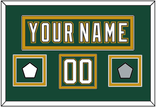 Dallas Nameplate & Number (Shoulder) With Stanley Cup Finals & Team Logo Patches - Alternate Green (1997-1999) - Signature Tier 4