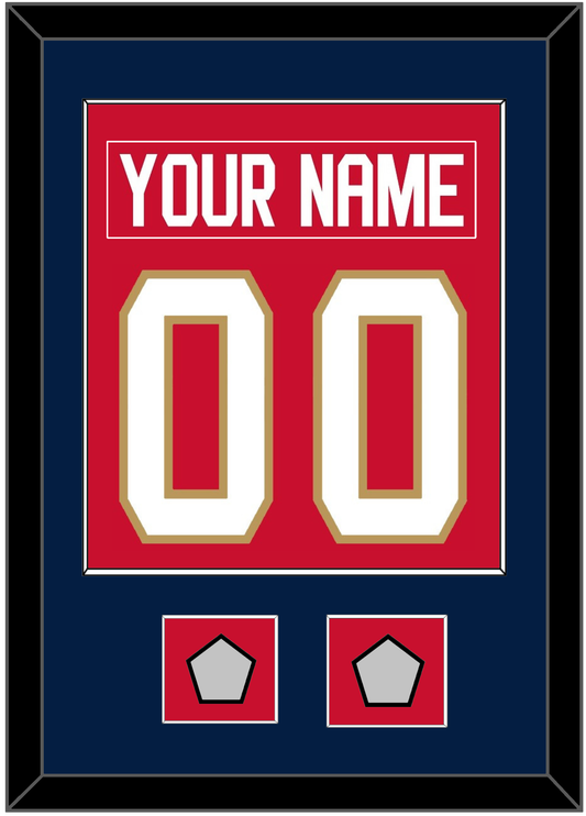 Florida Nameplate & Number (Back) Combined, With 2 Stanley Cup Finals Patches - Home Red - Essential Tier 2