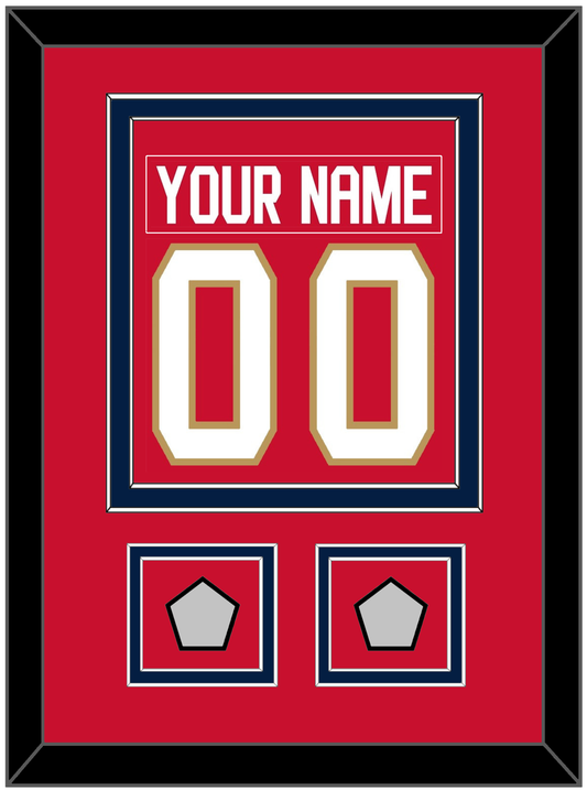 Florida Nameplate & Number (Back) Combined, With 2 Stanley Cup Finals Patches - Home Red - Signature Tier 2