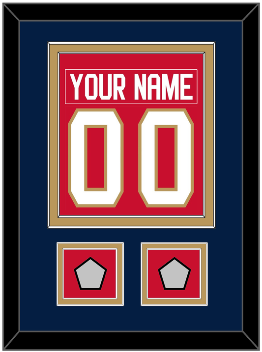 Florida Nameplate & Number (Back) Combined, With 2 Stanley Cup Finals Patches - Home Red - Signature Tier 3