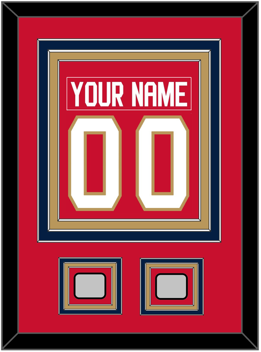 Florida Nameplate & Number (Back) Combined, With 2 Stanley Cup Finals Patches - Home Red - Premier Tier 2