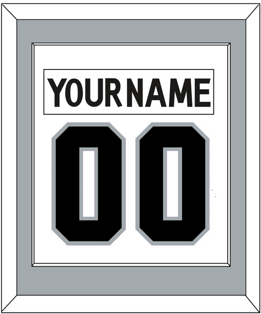 Los Angeles Nameplate & Number (Back) Combined - Road White (2017-2024) - Essential Tier 2