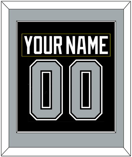 Los Angeles Nameplate & Number (Back) Combined - Road Black (1992-1998) - Essential Tier 2