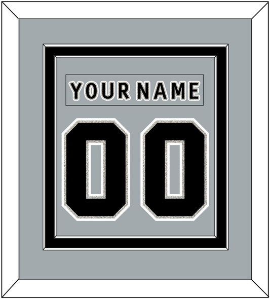 Los Angeles Nameplate & Number (Back) Combined - Alterante Gray (2018-2021) - Signature Tier 2