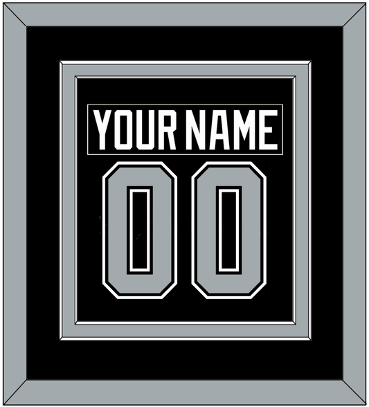 Los Angeles Nameplate & Number (Back) Combined - Road Black (1992-1998) - Signature Tier 2