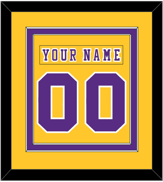 Los Angeles Nameplate & Number (Back) Combined - Home Gold (1970-1980) - Signature Tier 2