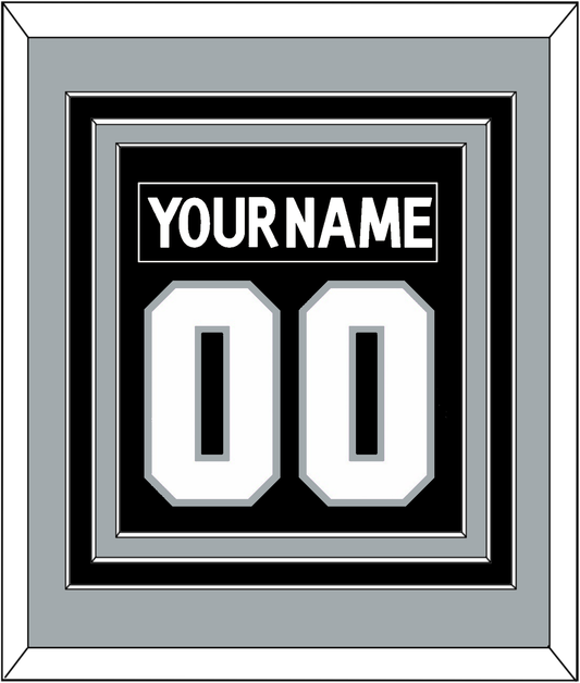 Los Angeles Nameplate & Number (Back) Combined - Home Black (2017-2024) - Premier Tier 3
