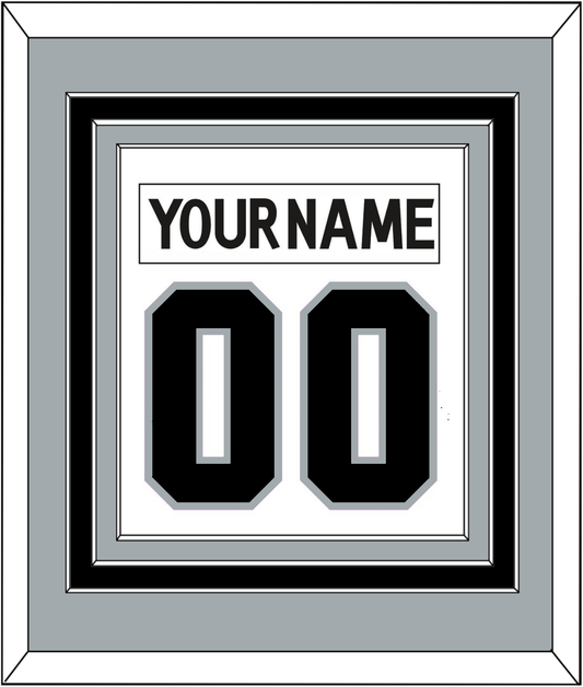 Los Angeles Nameplate & Number (Back) Combined - Road White (2017-2024) - Premier Tier 4
