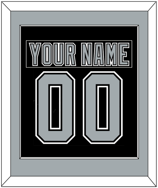Los Angeles Nameplate & Number (Back) Combined - Road Black (1991-1992) - Essential Tier 2