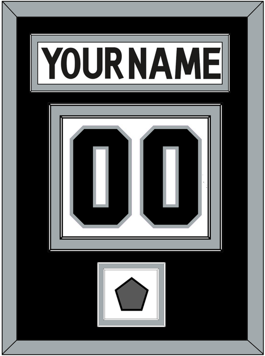 Los Angeles Nameplate & Number (Back) With Stanley Cup Finals Patch - Road White (2011-2017) - Signature Tier 3