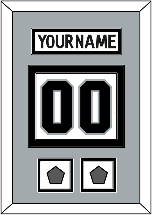Los Angeles Nameplate & Number (Back) With 2 Stanley Cup Champions Patches - Road White (2011-2017) - Signature Tier 4