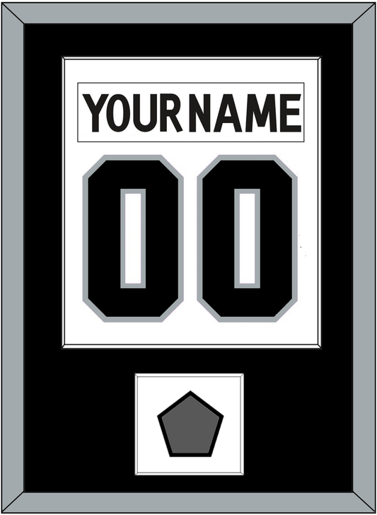 Los Angeles Nameplate & Number (Back) Combined With Stanley Cup Champions Patch - Road White (2011-2017) - Essential Tier 1
