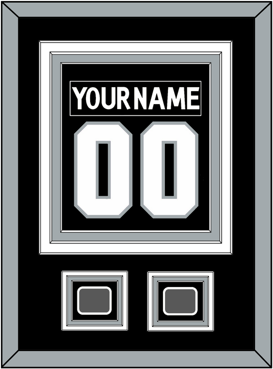 Los Angeles Nameplate & Number (Back) Combined With 2 Stanley Cup Finals Patches - Home Black (2011-2017) - Premier Tier 2