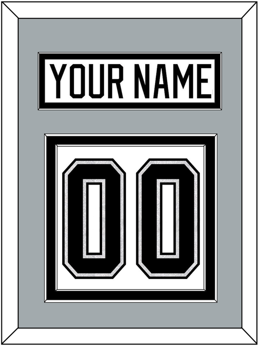 Los Angeles Nameplate & Number (Back) - Road White - Signature Tier 3