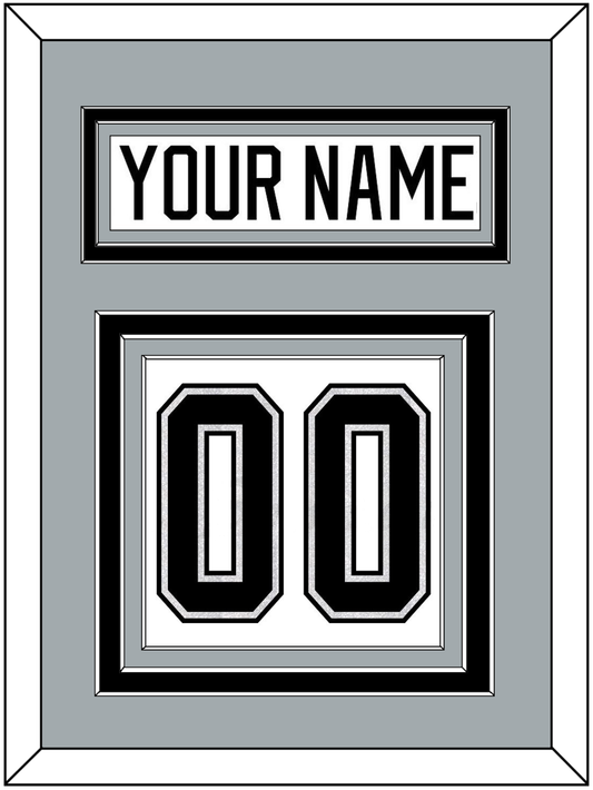 Los Angeles Nameplate & Number (Back) - Road White - Premier Tier 3