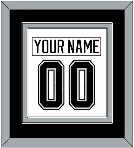 Los Angeles Nameplate & Number (Back) Combined - Road White - Signature Tier 3