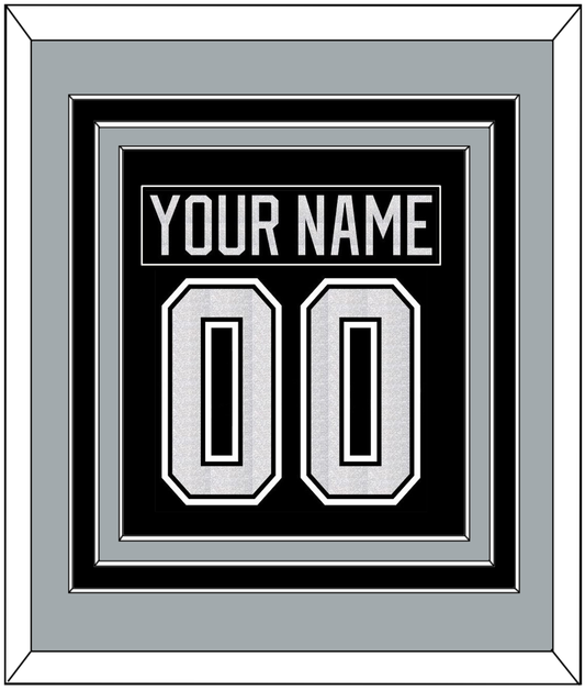 Los Angeles Nameplate & Number (Back) Combined - Home Black - Premier Tier 3
