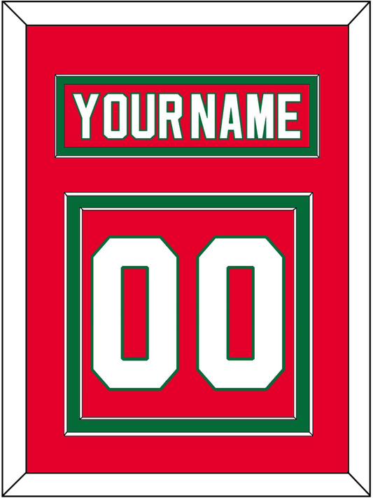New Jersey Nameplate & Number (Back) - Road Red (1982-1992) - Signature Tier 2