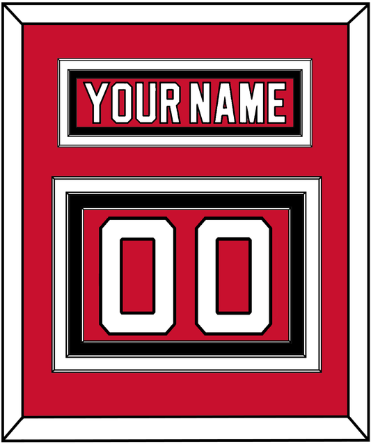 New Jersey Nameplate & Number (Back) - Home Red - Premier Tier 2