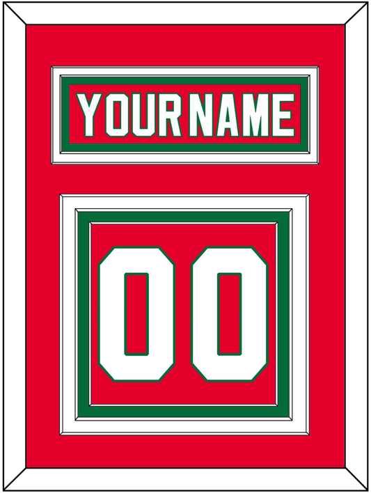 New Jersey Nameplate & Number (Back) - Road Red (1982-1992) - Premier Tier 2