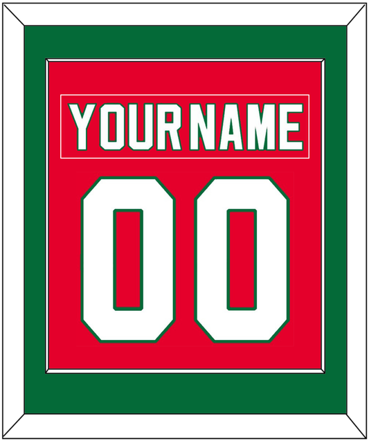 New Jersey Nameplate & Number (Back) Combined - Road Red (1982-1992) - Essential Tier 2