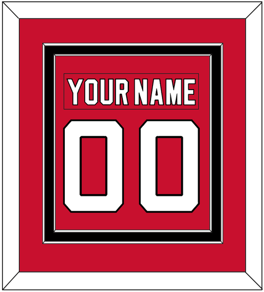New Jersey Nameplate & Number (Back) Combined - Road Red (1992-2007) - Signature Tier 2
