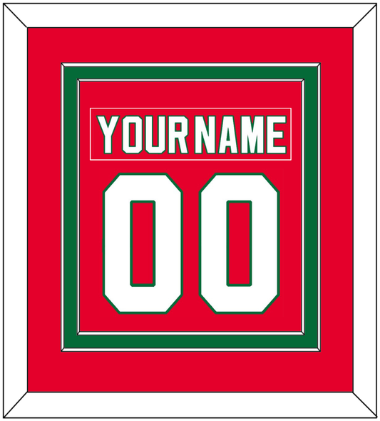 New Jersey Nameplate & Number (Back) Combined - Road Red (1982-1992) - Signature Tier 2