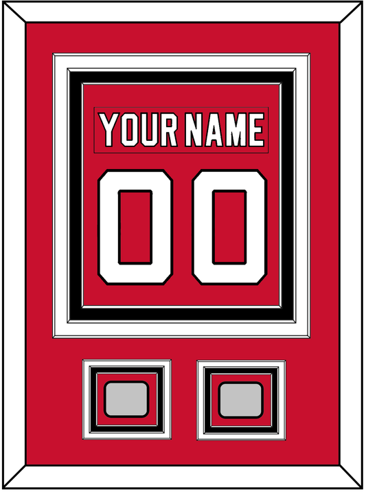 New Jersey Nameplate & Number (Back) Combined, With 2 Stanley Cup Finals Patches - Road Red (1992-2007) - Premier Tier 2